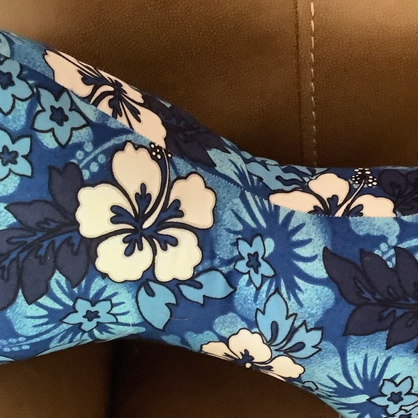 Blue & White Relaxing Dog Bone Shaped Neck Pillow | 13” long not counting handle | Cotton Fabric