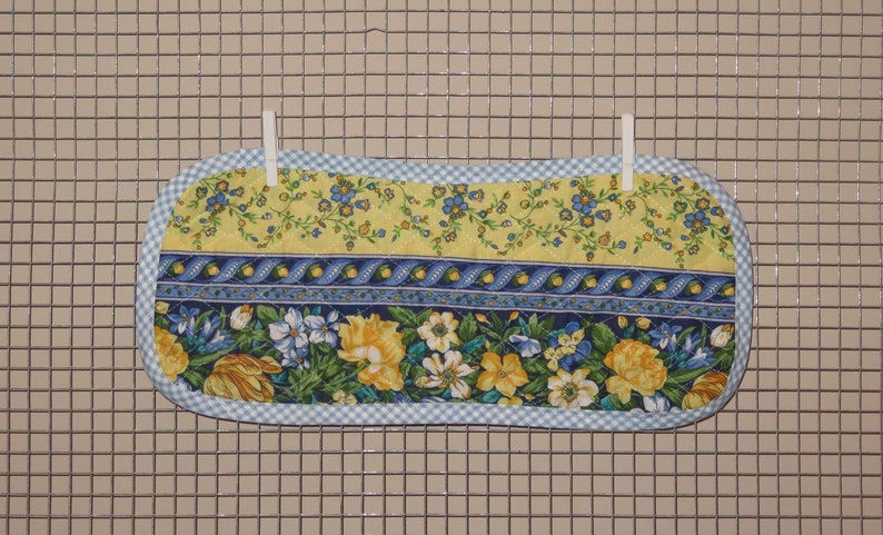 Green /& Yellow Flowers Print ~ American Girl ~ Bitty Baby ~ Baby Dolls Handmade Quilted Doll Diaper Tote Bag Set w Burp Cloth ~ Blue