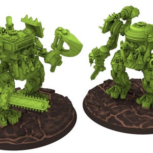 Piel verde - Orco Khan Killer Mega-Robot Warboy caminante del planeta Islandia de piel verde Bandas de guerra Kit modular cabezas torso piernas GGW