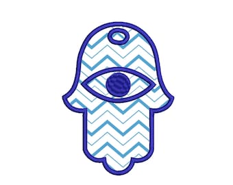 Evil Eye Applique Embroidery Design, Evil Eye Hamas Embroidery Design, Turkish Protection Embroidery, Machine Embroidery Design, 7 Sizes