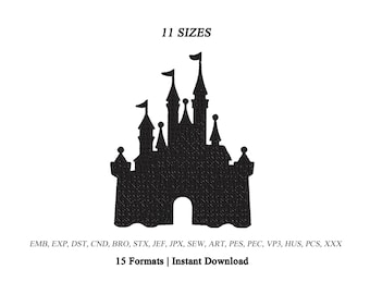 Castle Embroidery Design | Castle Fill Machine Embroidery Design | Fairy Tale Castle Embroidery Design |Princess Kingdom Embroidery|11 Sizes