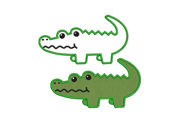 Crocodile Alligator Applique Embroidery, Alligator Embroidery Designs, Applique Embroidery, Machine Embroidery, Animal Embroidery, 7 Sizes