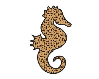 Seahorse Applique Embroidery Design, Nautical Summer Embroidery, Machine Embroidery Design, Under the Sea Applique, 7 Sizes Instant Download