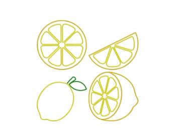 Lemon Applique Design, Lemon Slice embroidery design,Embroidery designs lemon,Citrus applique,Citrus embroidery, Machine embroidery, 9 Sizes