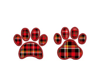 Paws Applique Embroidery Design, Dog Paws Embroidery, Applique Embroidery, Paws Outline Embroidery, Machine Embroidery, 7 Sizes