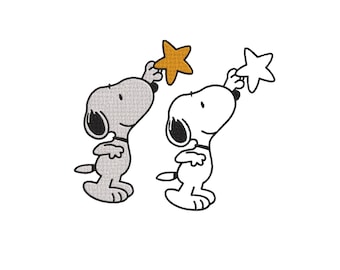 Star Snoopy Embroidery, Mini Snoopy Embroidery files, Cartoon Embroidery Design, Snoopy Outline Embroidery files, Mahine embroidery,12 Sizes