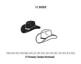 Cowboy Hat Embroidery Design | Western Hat Machine Embroidery | Western Hat Embroidery | Cowgirl Hat Embroidery | Cowboy Embroidery Design