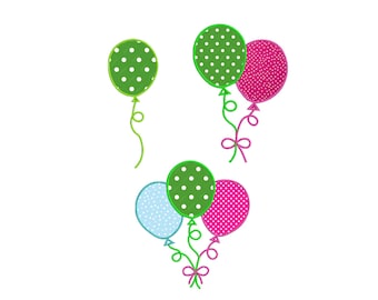 Balloons Applique Embroidery Designs, Balloons Embroidery Designs, Balloons Applique Designs, Birthday Applique Machine Embroidery, 7 Sizes