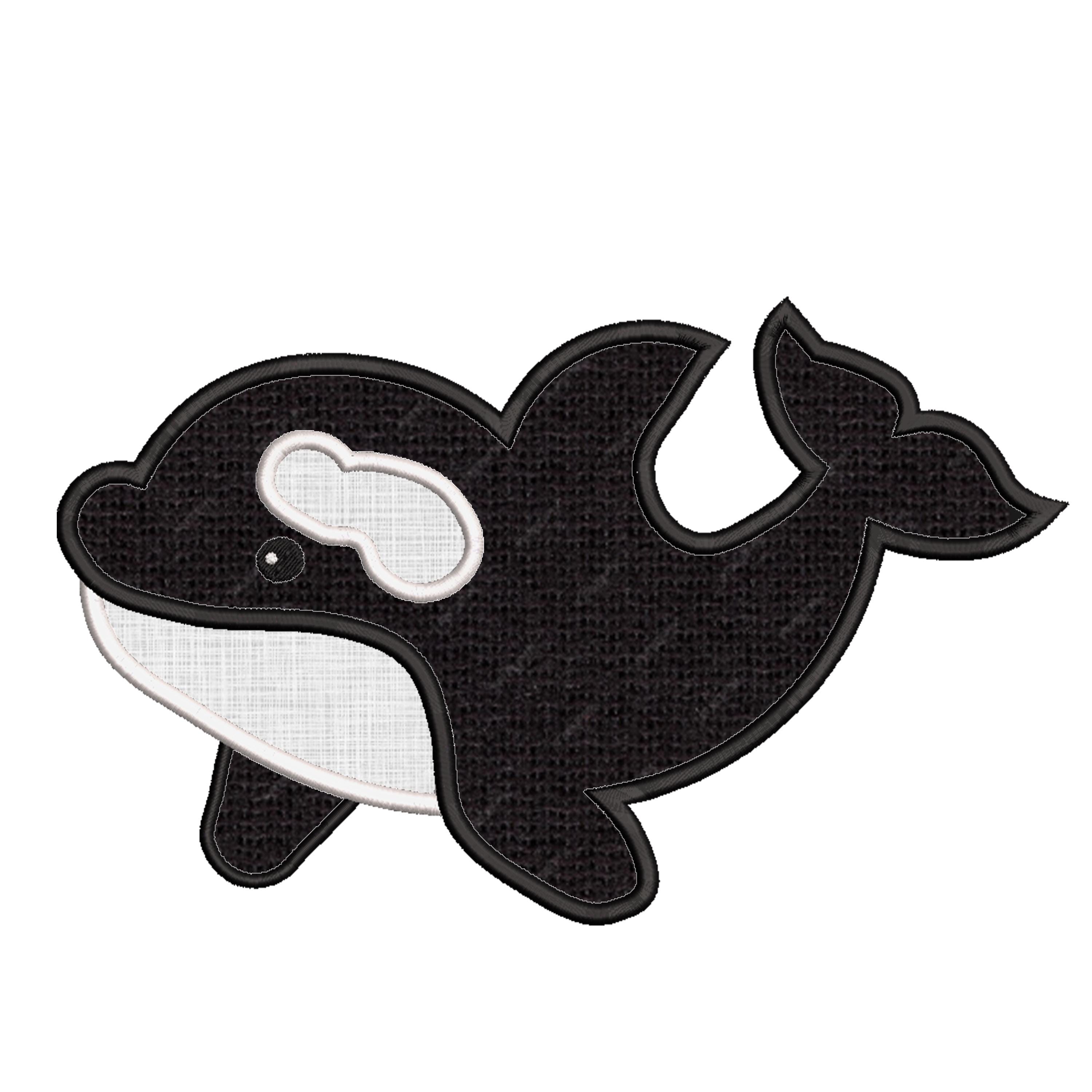 Orca Fish Applique Embroidery, Cute Killer Whale Embroidery, Orca ...