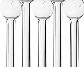 Quemador de aceite de 6 pulgadas, vidrio transparente, elegantes pipas de tabaco, burbujas, 60 piezas, expositor de frasco