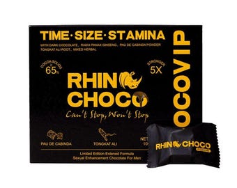 Chocolate Rhino Choco VIP Power, 12 unidades, genuíno, 5 vezes mais forte, fabricado nos EUA, validade até 2030.