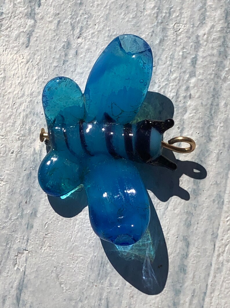 Vintage Glass Butterfly journal Charm Pendant