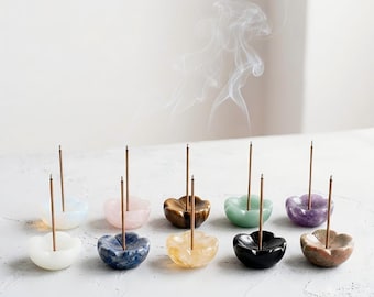 Incense Holder Crystal, Mini Stick Incense Stand for 0.11in Incense, Small Altar Decor Accent (1.26in)