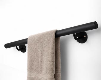 Barra de armario de pared, riel para ropa moderno, barra para colgar ropa de estilo industrial, organizador de armario minimalista