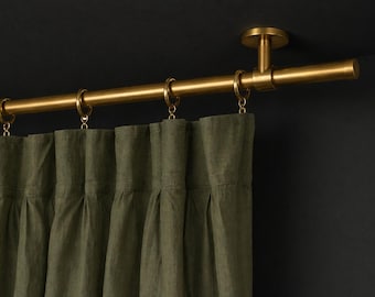 Moderne Messing Vorhangstange Decke Montiert Gold Vorhang Schiene Minimalist Schrank Stange Hochleistungs-Kleiderschrank Hängestange Luxus Wohnkultur