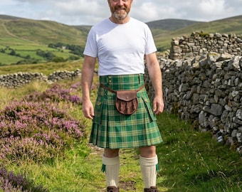 Falda escocesa utilitaria de tartán para hombre, faldas escocesas de tartán nacional irlandés, faldas escocesas utilitarias, ropa de las Tierras Altas, faldas escocesas utilitarias de tartán para mujer.