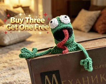 Funny Crochet Animal Bookmarks, Lizard Tongue Bookmark, Cute Giraffe Lion Mouse, Handmade Amigurumi Book Accessories, Gift for Book Lovers