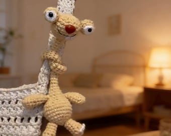 Handmade Crochet Long Neck Sloth Amigurumi, Ice Age Character Bag Charm