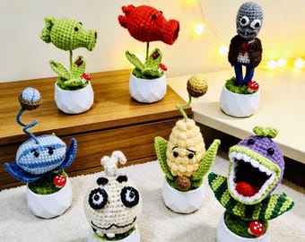 Crocheted Smiling Cactus Pot | Handmade Cotton Desk Decor, Mood-Boosting Gift
