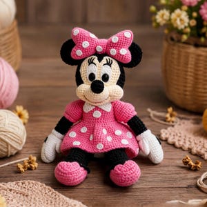 Haakpatroon voor Minnea Muis, grote amigurumi pluche muis, digitaal downloadbaar (PDF).