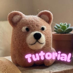 Needle Felting Puppy Tutorial: Step-by-Step Video Guide & PDF Pattern. Beginner Dog DIY Kit.