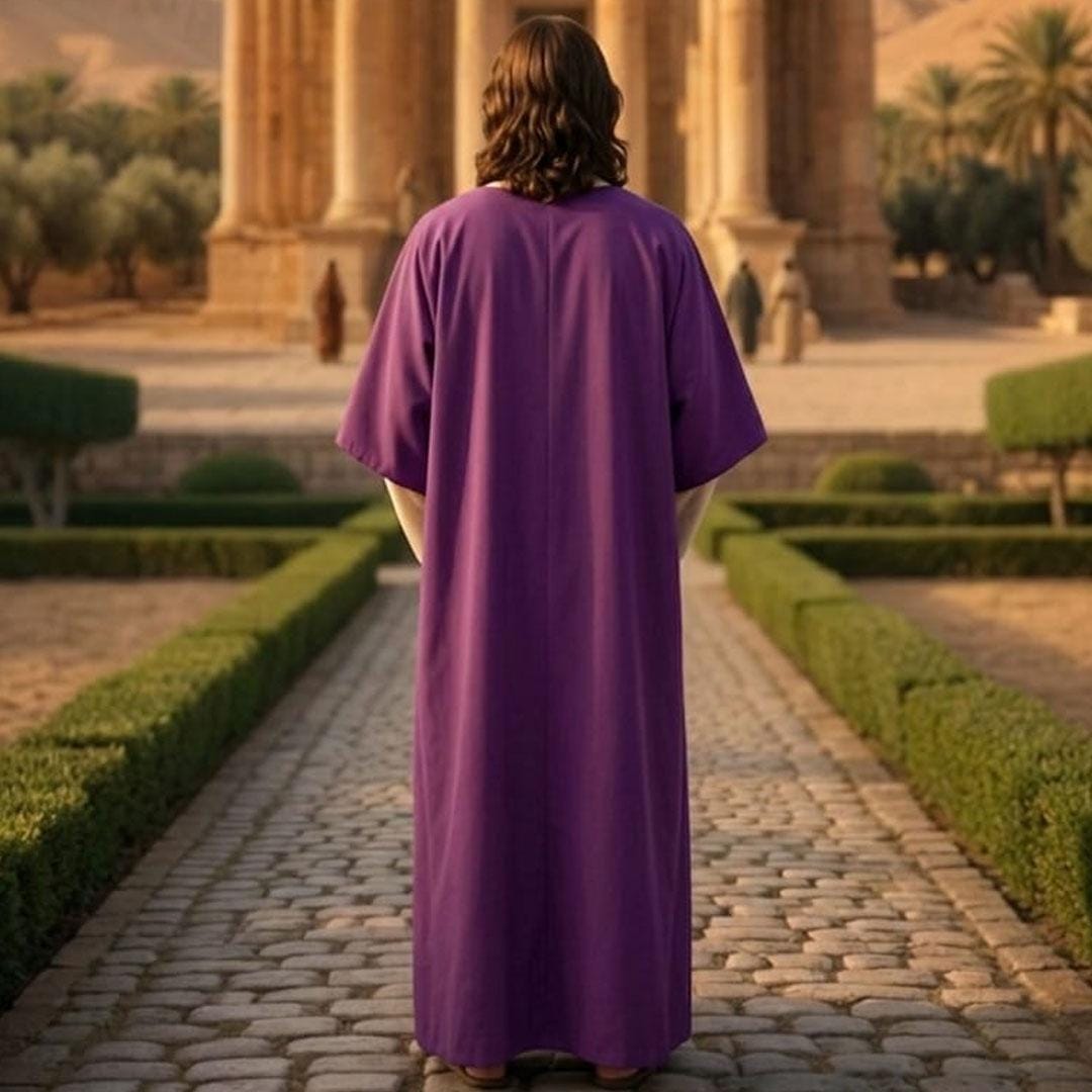 Men's Purple Biblical Robe Costume, Ancient Roman Tunic, Jesus Inspired ...