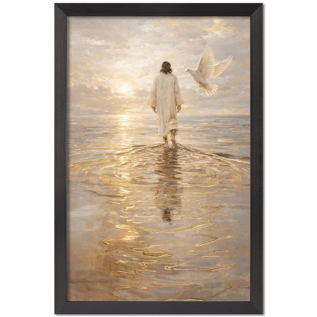Jesus Walking on Water Print | Christian Oil Painting | Bible Verse ...