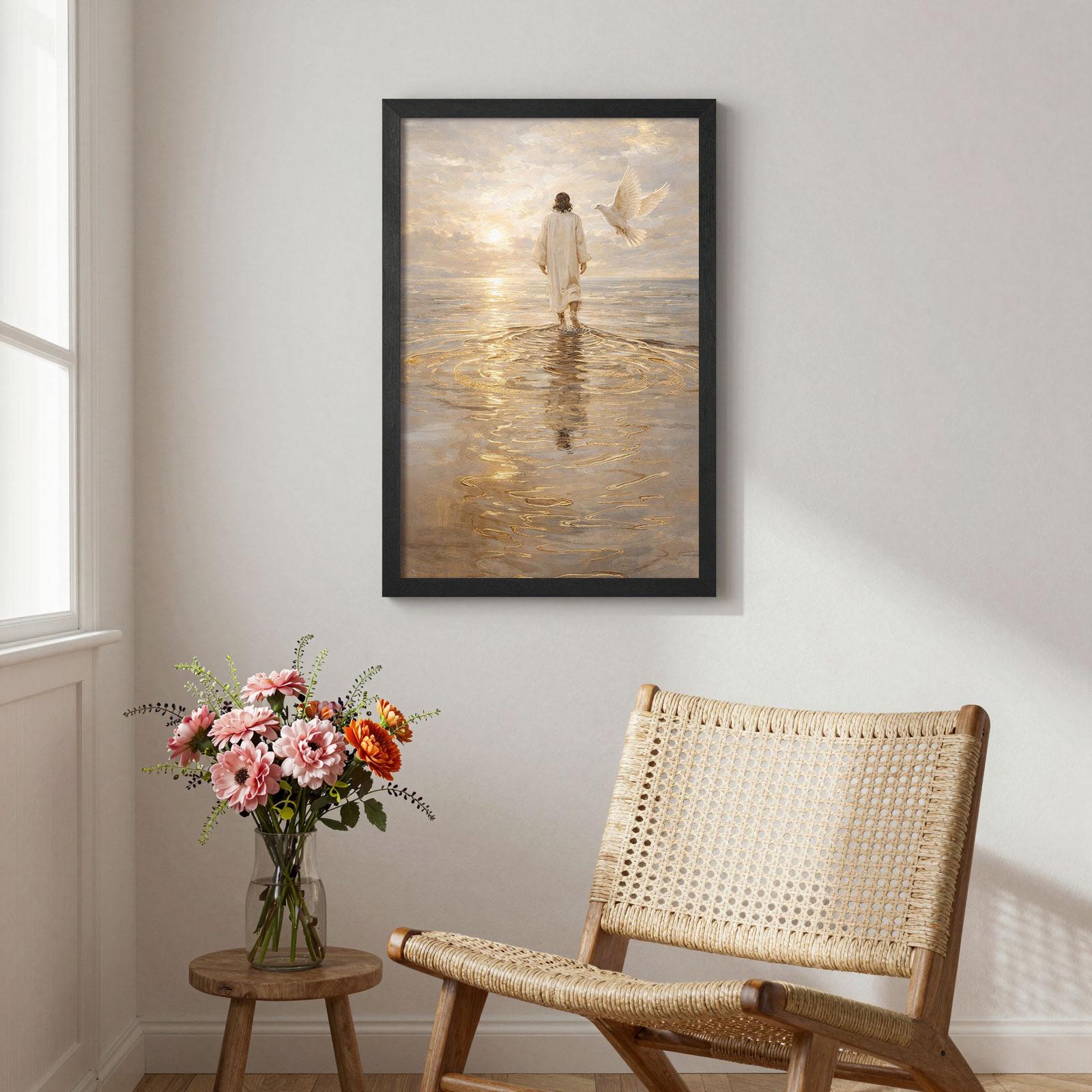 Jesus Walking on Water Print | Christian Oil Painting | Bible Verse ...
