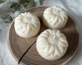 Vela de soja con flores | Vela floral | Vela de cera de soja hecha a mano | Vela aromática | Vela pequeña
