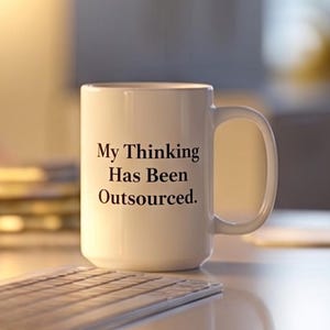Tazza con la scritta "Il mio pensiero è stato esternalizzato" / Tazza da caffè con umorismo tecnologico
