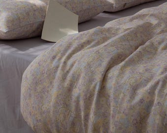 Purple Floral Duvet Cover Set Vintage Lavender Flower Bedding Set Lilac Quilt Cover Twin Full Queen King Size Soft Cotton Farmhouse Decor