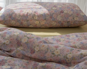 Monet's Garden Floral Bedding Set Twin Full Queen King Purple Flower Comforter Cover Floral Duvet Cover & Pillowcases French Style Bedding