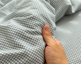 Minimalist Plaid Bedding Set,Gingham Duvet Cover & Pillowcases,Black/Green/Blue/Pink Plaid Dorm Bedding ,Accept Custom Size