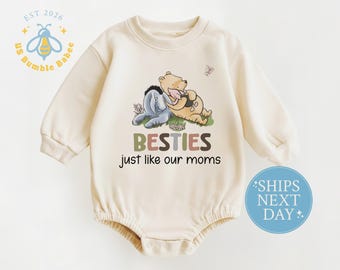 Besties Just Like Our Moms Natural Romper Bodysuit, Long Sleeve Baby Onesie®