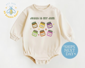 Natural Jesus Is My Jam Romper Bodysuit – Christian Baby Clothing