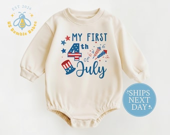 My First 4th of July Natural Baby Romper Bodysuit Onesie®