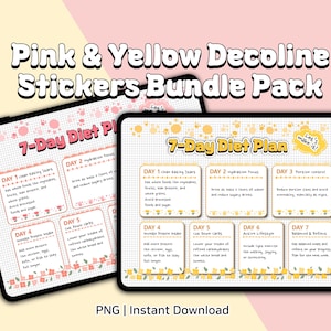 Pink Yellow Decoline Sticker Bundle (Digital Download)