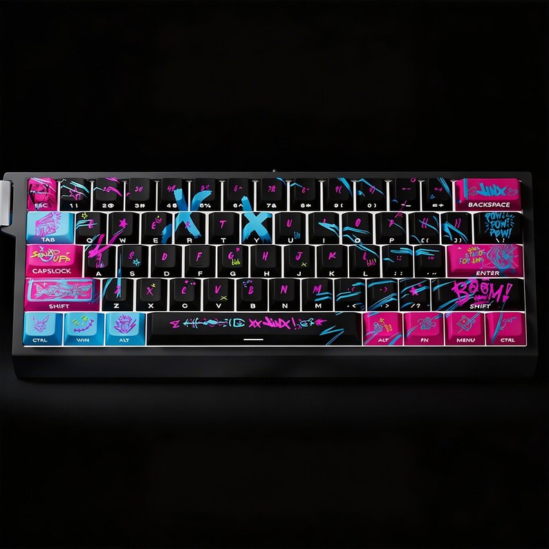 Jinx Anime Keycap Set, Arcane Inspired Keyboard Keycaps, Cherry Profile ...