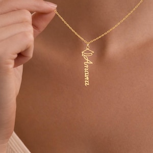 Collana con nome personalizzato in corsivo per donna, gioiello con nome personalizzato, collana minimalista con nome, regalo per lei, ciondolo con nome personalizzato in corsivo