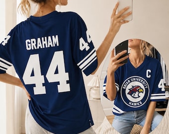Custom Briar University Jersey Shirt, Campus Style Fan Inspired Sports, Game Day Athletic Streetwear, Book Lover Gift, Graham Di Laurentis