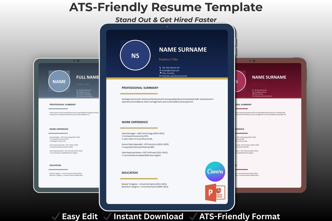 Cv Template Color Code Luxury Resume Template Bundle, 10 Colors, ATS CV, Canva Editable - Etsy