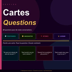 Cartes Questions Couple | Jeu Intimité & Connexion | Conversation Profonde
