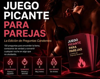 Juego Picante para Parejas 150+ Preguntas Íntimas PDF Imprimible Descarga Instantánea Adultos Citas Románticas