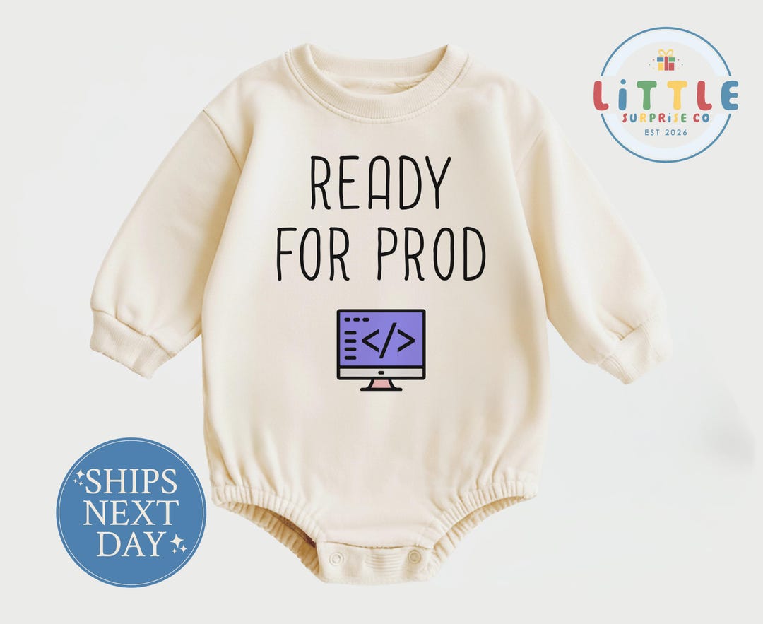 Ready for Prod Natural Romper Bodysuit, Programmer Baby Outfit, Coding ...