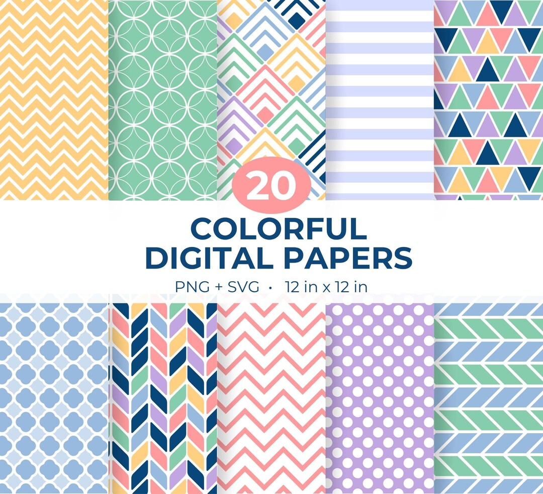 Bright Seamless Pattern Bundle | Digital Paper Pack for Fabric ...