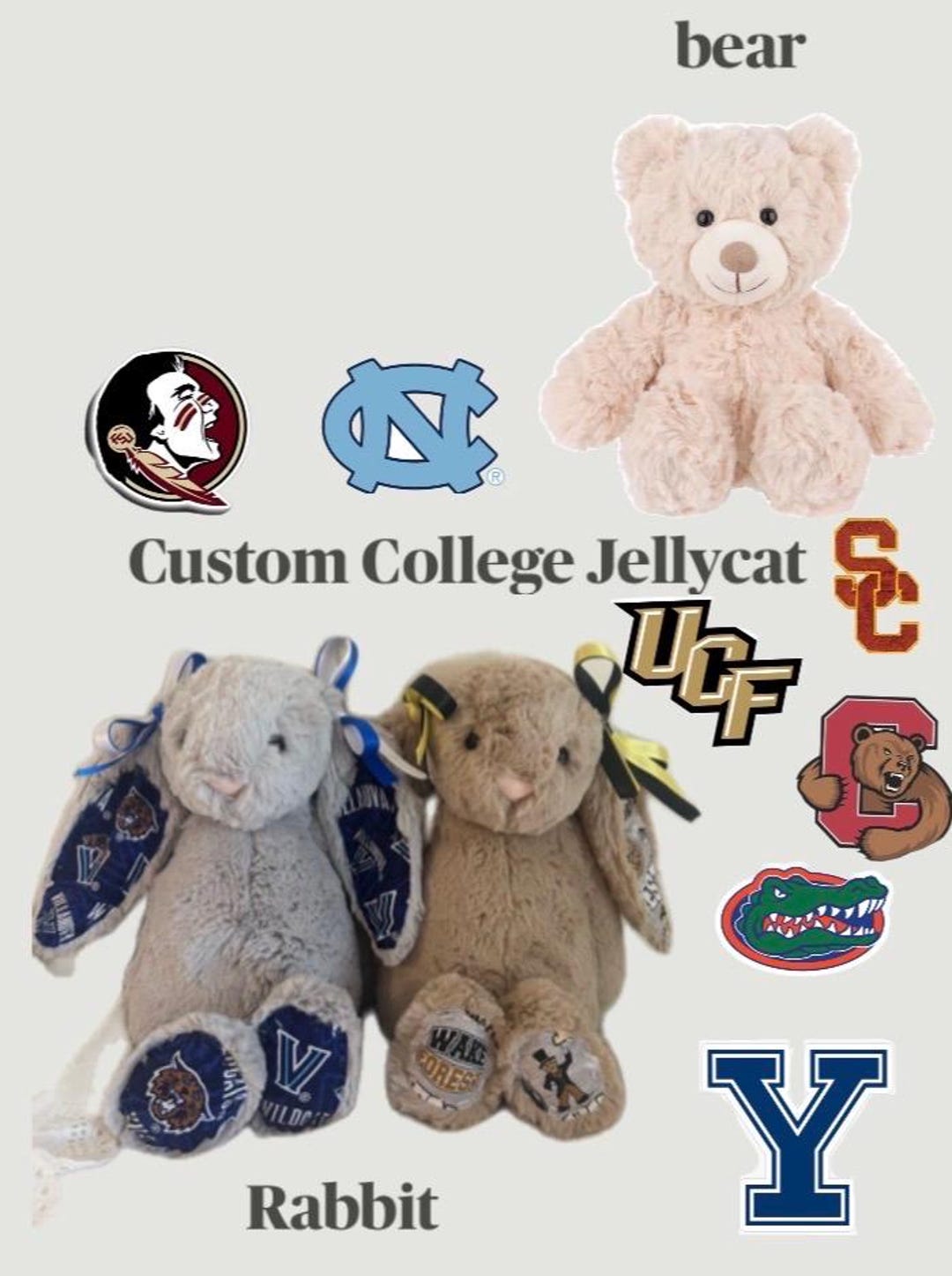 Atlanta Rabbits School Colors Custom College Rabbits / Bear (ANY School / Team) - Etsy