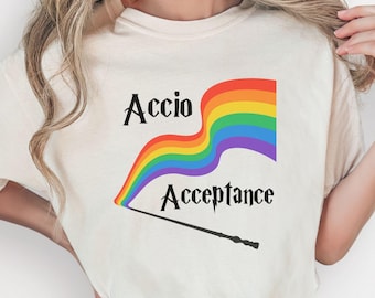 Accio Acceptance Trans Rights Shirt, Magic Wizard School Trans Ally T-shirt, LGBT Pride Month Tee, Equality Queer Kids Spell Sweatshirt