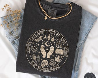 Women’s Rights Timeline History Shirt, They Didn't Burn Witches T-shirt, Feminist Protest Comfort Colors Tee