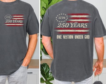 One Nation Under God Shirt, 250 Years American T-shirt, Anniversary 250th Independence Day, Christian Military Tee, 1776 2026 Sweatshirt