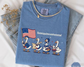 Silly Goose Semiquincentennial America 250 Years Shirt, Comfort Colors Funny Patriotic Tee,   250th Anniversary Sweatshirt Civil War History